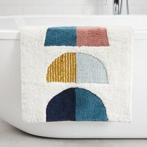NWT West Elm Half Moons Color block Organic Bathmat